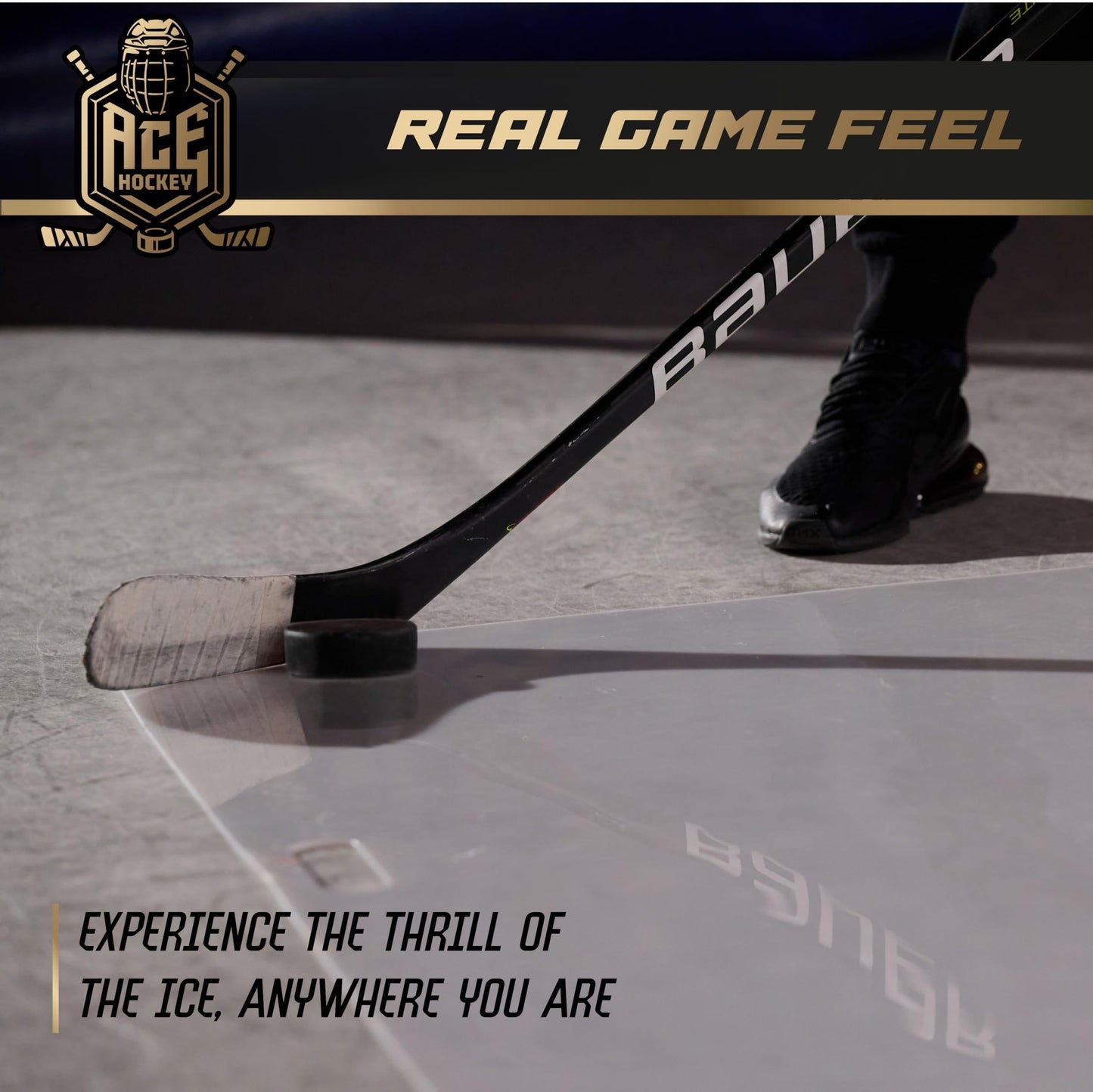 Shooting Pad 24X48 Inch Shoot like on Real Ice Practice Shooting Stickhandling Passing Skills on 8 Sqft Convenient off Ice Training Easy to Carry Synthetic Ice Mat