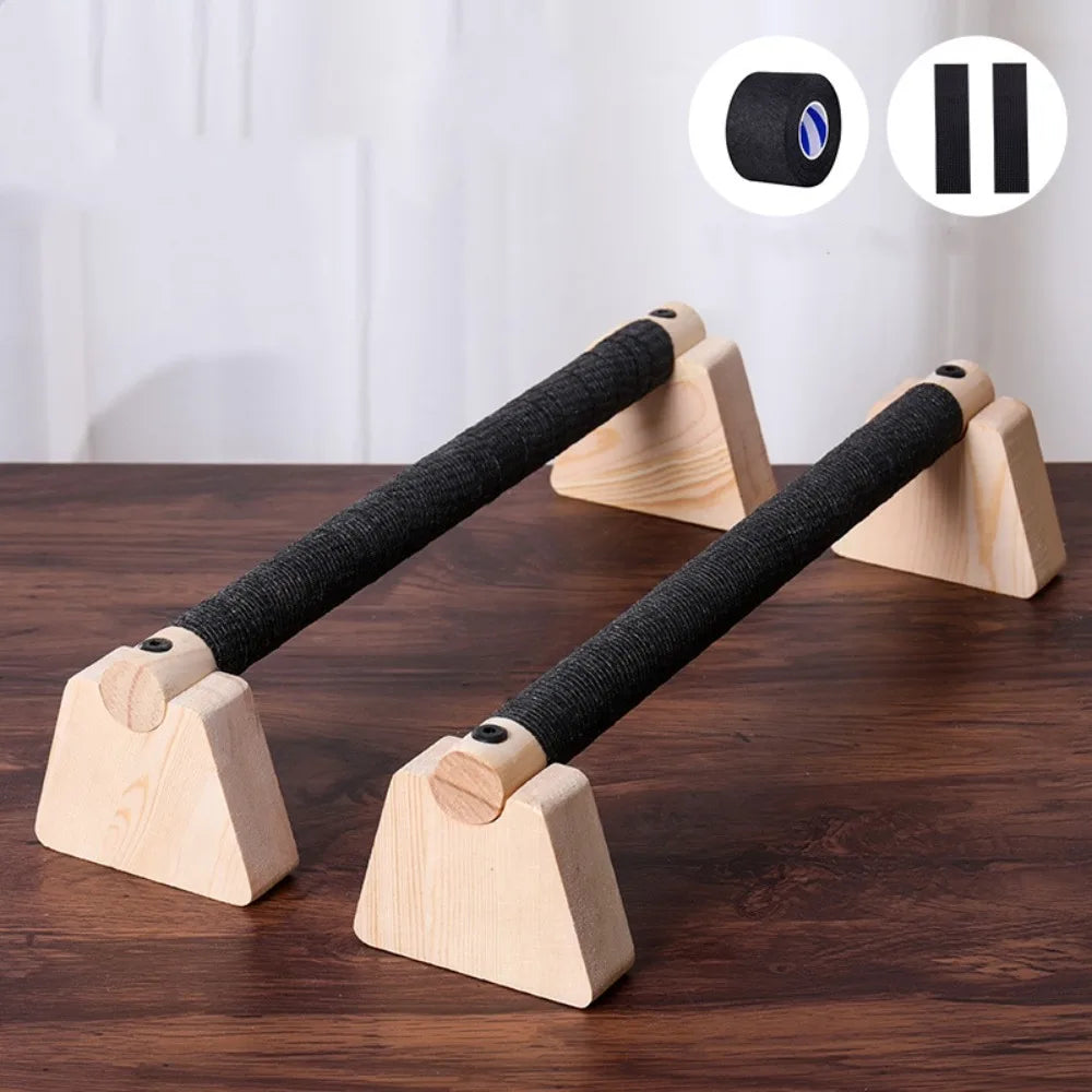 Wooden Parallettes Push up Bars, 2 PCS Wood Calisthenics Bars with Non-Slip Base, Pushup Handles for Floor Home Fitness, Workout Equipment for Men and Women Strength Training
