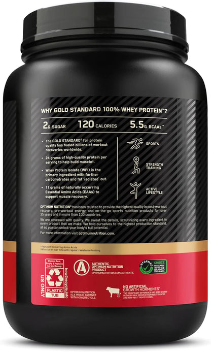 Optimum Nutrition Gold Standard 100% Whey Protein Powder, Double Rich Chocolate, 5 Pound