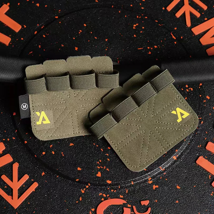 Green Anti-Slip Workout Grips, Ergonomic Workout Gloves, Weight Lifting Grips, for Men and Women, Silicone Gym Grips Pads, Soft, Palm Protection, Suitable for Various Fitness Training