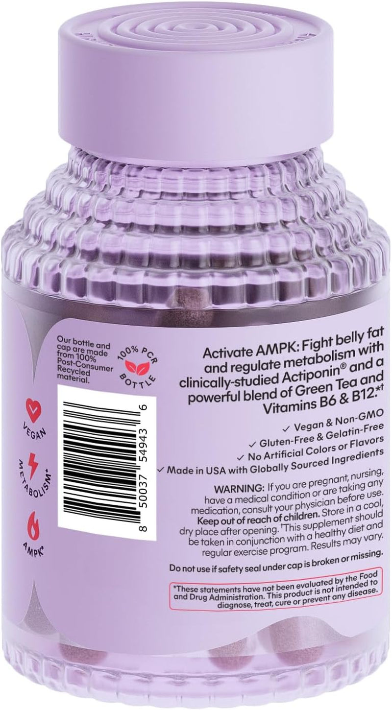 Lemme Burn - Metabolism, Belly Fat Burning + AMPK Activating Supplement for Men & Women W/Clinically Studied Actiponin Gynostemma, Green Tea Extract, Vitamins B6 & B12 - Gluten Free, 60 Count