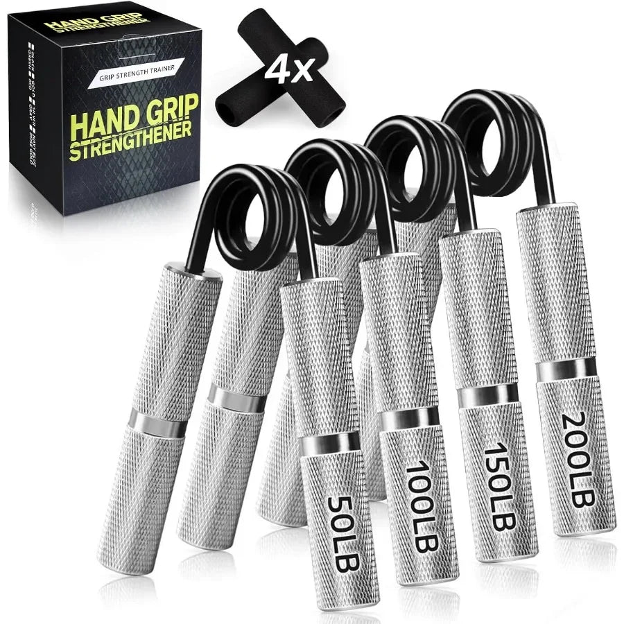 Grip Strength Trainer 4 Pack,50Lb-200Lb Hand Exerciser Gripper Forearm Finger Strengthener Non-Slip Suitable for Hand Rehabilitation Finger Strength Training, Muscle Building, Home Gym
