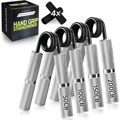 Grip Strength Trainer 4 Pack,50Lb-200Lb Hand Exerciser Gripper Forearm Finger Strengthener Non-Slip Suitable for Hand Rehabilitation Finger Strength Training, Muscle Building, Home Gym