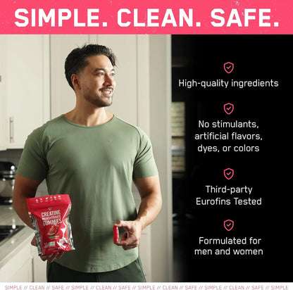 Steelfit Creapure Creatine Monohydrate Gummies for Men & Women, Juicy Watermelon - Gym Workout Nutritional Supplements for Muscle Gain, Brain Health & Strength Building Dietary Supplement, 120 Gummies