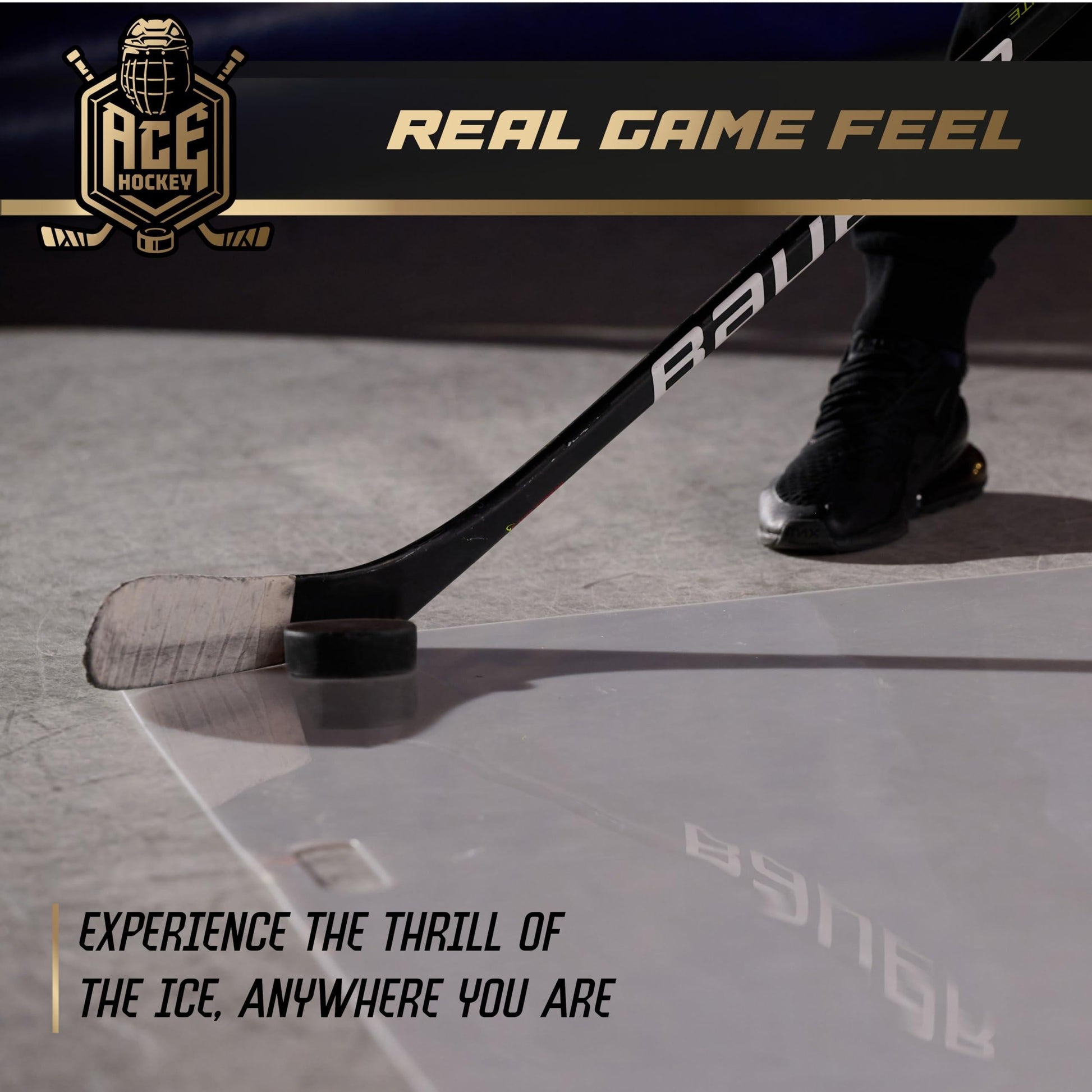 Shooting Pad 24X48 Inch Shoot like on Real Ice Practice Shooting Stickhandling Passing Skills on 8 Sqft Convenient off Ice Training Easy to Carry Synthetic Ice Mat