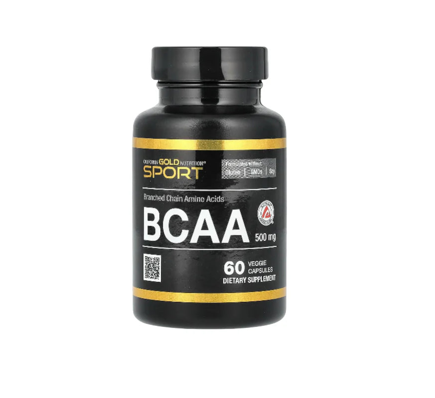 California Gold Nutrition BCAA, Ajipure® Branched Chain Amino Acids 2:1:1 with L-Leucine, L-Isoleucine, and L-Valine, 500 Mg, 60 Veggie Capsules
