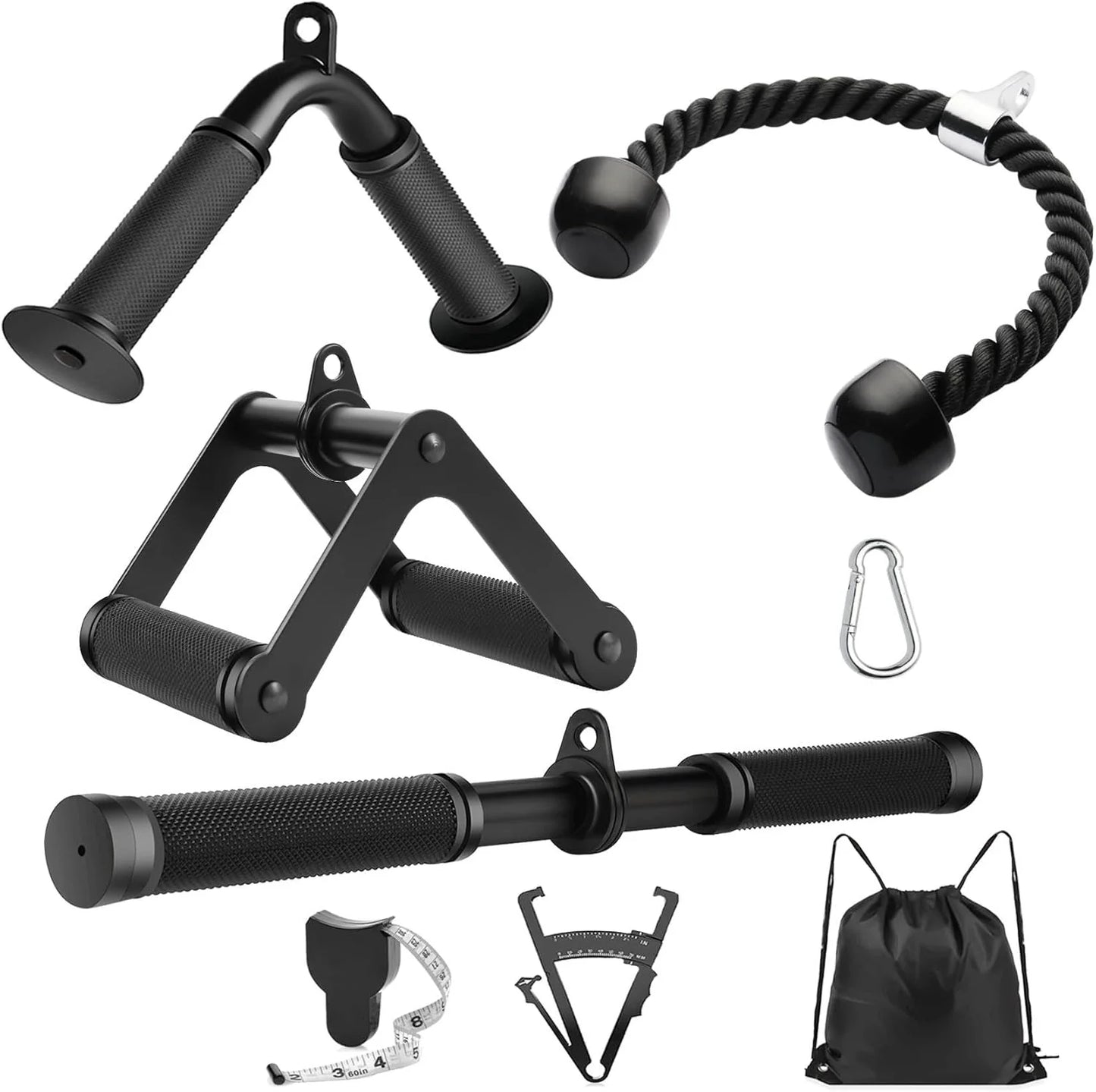 Cable Machine Attachment，Lat Pulldown Attachments Upgraded 1.3 Inch Comfort Grip Cable Attachments for Gym, Triceps Rope Bar,V Bar ,Double D Bar,Homr Gym Accessories