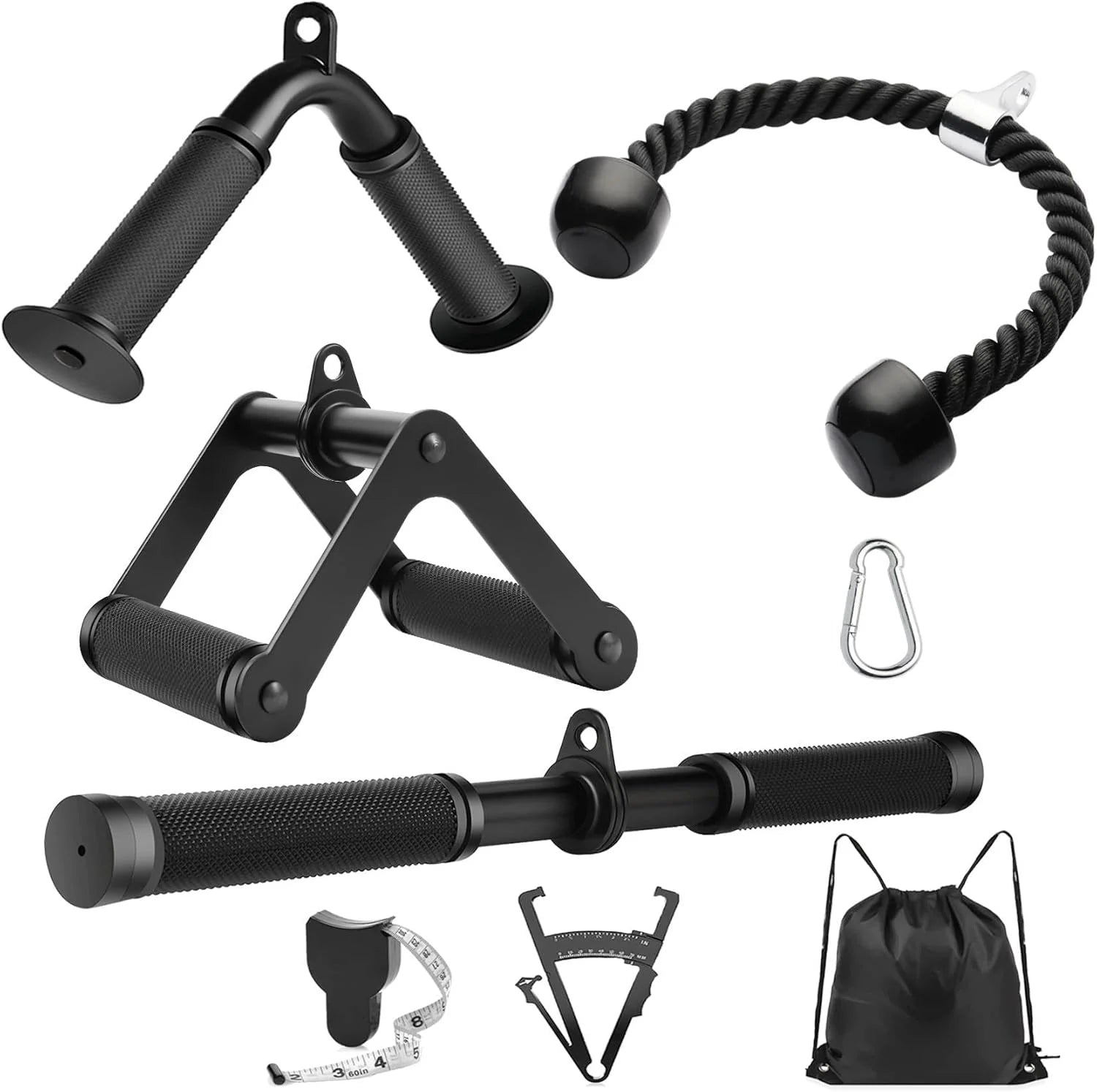 Cable Machine Attachment，Lat Pulldown Attachments Upgraded 1.3 Inch Comfort Grip Cable Attachments for Gym, Triceps Rope Bar,V Bar ,Double D Bar,Homr Gym Accessories