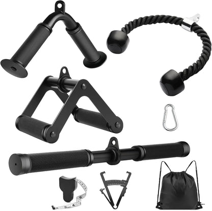Cable Machine Attachment，Lat Pulldown Attachments Upgraded 1.3 Inch Comfort Grip Cable Attachments for Gym, Triceps Rope Bar,V Bar ,Double D Bar,Homr Gym Accessories