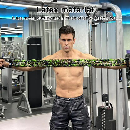 2025 New 3-Hole Resistance Stretcher,Adjustable 3-Way Resistance Band,Chest Expander Stretch Bands with Handles,Full Body Stretching & Strength Training(Green)