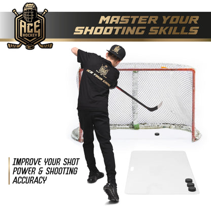 Shooting Pad 24X48 Inch Shoot like on Real Ice Practice Shooting Stickhandling Passing Skills on 8 Sqft Convenient off Ice Training Easy to Carry Synthetic Ice Mat