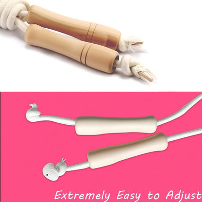 Jump Rope for Kids - Wooden Handle - Adjustable Cotton Braided Fitness Skipping Rope for Toddler Fitness Workout Exercise Outdoor Activity