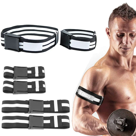 PRO 4-Pack Bundle Blood Flow Restriction Bands for Arms and Legs - Occlusion Training Bands Help You Gain Muscle without Heavy Weight Lifting, Strong Elastic Strap + Quick-Release