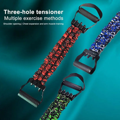 2025 New 3-Hole Resistance Stretcher,Adjustable 3-Way Resistance Band,Chest Expander Stretch Bands with Handles,Full Body Stretching & Strength Training(Green)