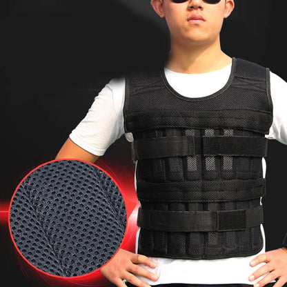 20Kg Weighted Vest Adjustable Loading Weight Jacket Exercise Weightloading Gym Equipment Boxing Training Waistcoat （Only Vest）